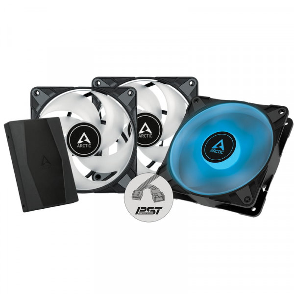 Вентилятор Arctic P12 PWM PST RGB Black - 3 Pack with controller (ACFAN00229A)