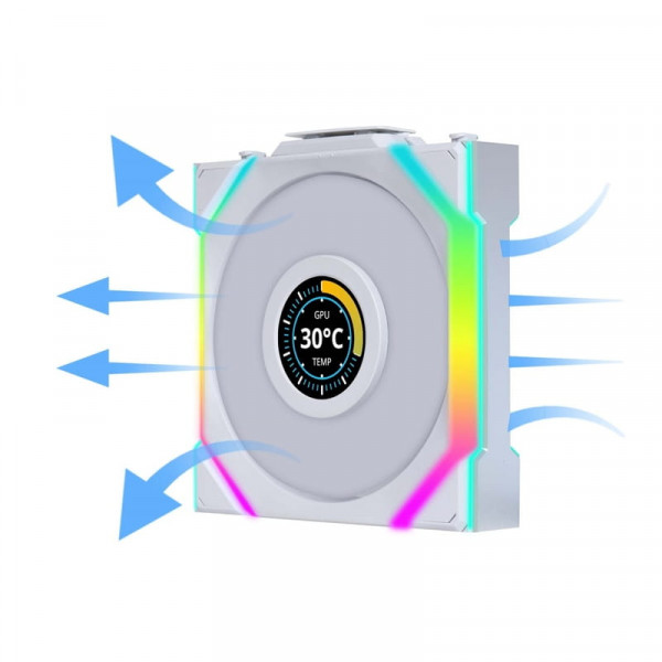 Вентилятор Lian Li Uni Fan SL Wireless LCD 120-3 Reverse White (G99.12RSLLCD1W3W.00)